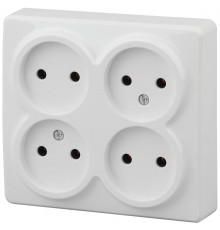 Розетка 11-2210-01  4х2P, 16АХ-250В, ОУ, Эксперт, Белый Б0020706  ЭРА