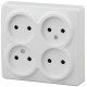 Розетка 11-2210-01  4х2P, 16АХ-250В, ОУ, Эксперт, Белый Б0020706  ЭРА