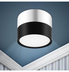 Светильник накладной подсветка OL7 GX53 BK/CH под лампу Gx53, алюминий, цвет черный+хром (40/1440)  Б0048531  ЭРА