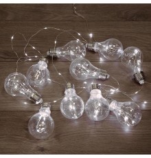 Гирлянда светодиодная Ретро-лампы 3 м, белое свечение, батарейки 3хАА  303-095  NEON-NIGHT