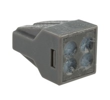 Экспресс-клемма с пастой, 4-проводная до 2,5 мм, серая (100 шт./уп.) (773-304)  07-3040  REXANT
