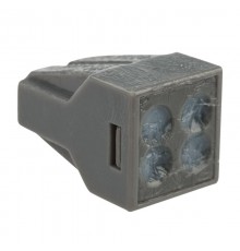 Экспресс-клемма с пастой, 4-проводная до 2,5 мм, серая (100 шт./уп.) (773-304)  07-3040  REXANT