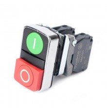 Кнопка SB4 двойная в сборе модульная 22мм зелен "I"+красн "O" металл 1НО+1НЗ  SB4BA73415  SE