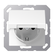 Штепсельная розетка SCHUKO 16A 250V~ с защитой от детей; с крышкой; термопласт; белая  A1520BFKIKLWW  Jung