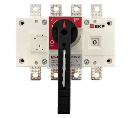 Рубильник-выключатель 160A 4P c рукояткой управления для прямой установки PowerSwitch  psds-160-4  EKF
