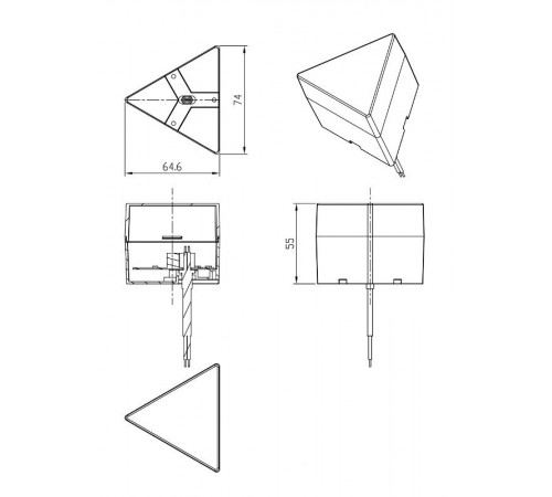 Модуль соединительный светодиодный SML-AC-W-4K-03 для трековых светильников SML 3Вт 4000K 270Лм треугольник белый  Б0050956  ЭРА