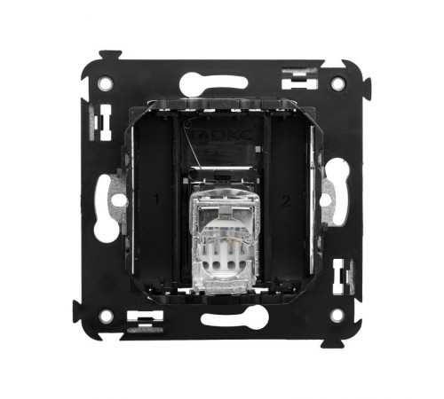 Компьютерная розетка RJ-45 в стену, кат.6 одинарная экранированная, "Avanti", "Черный квадрат"  4402393  DKC