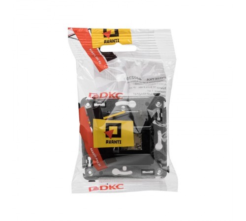 Компьютерная розетка RJ-45 в стену, кат.6 одинарная экранированная, "Avanti", "Черный квадрат"  4402393  DKC