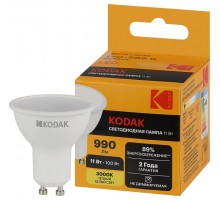 Лампа светодиодная MR16-11W-830-GU10 11Вт софит теплый белый свет  Б0057647  Kodak