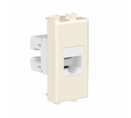 Телефонная розетка RJ-12 без шторки модульная, "Avanti", "Ванильная дымка", 1 модуль  4405611  DKC