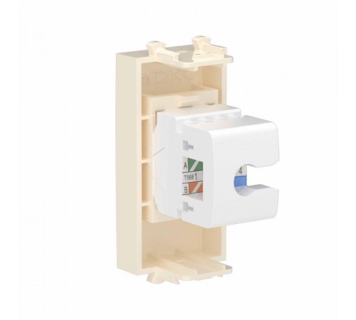 Телефонная розетка RJ-12 без шторки модульная, "Avanti", "Ванильная дымка", 1 модуль  4405611  DKC