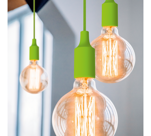 Светильник подвесной шнур под лампу Decor PL015 зеленый E27, 1 м, 1/40  PL015  Gauss