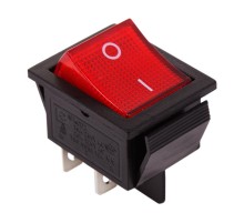 Выключатель клавишный 250V 20А (4с) ON-OFF красный с подсветкой  36-2340  REXANT