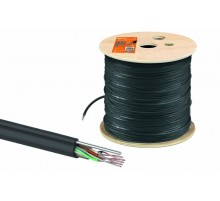 Кабель витая пара U/UTP Cat 5e 4х2х24AWG (305м) solid, PE для наружн. прокл., чёрный, трос 1,2мм  SQ0107-0107  TDM