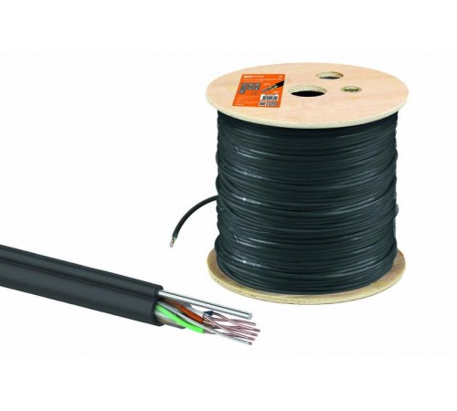 Кабель витая пара U/UTP Cat 5e 4х2х24AWG (305м) solid, PE для наружн. прокл., чёрный, трос 1,2мм  SQ0107-0107  TDM