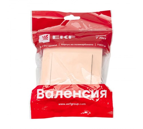 Валенсия выключатель 1-кл. 10А кремовый EKF PROxima   EWV10-021-20   EKF