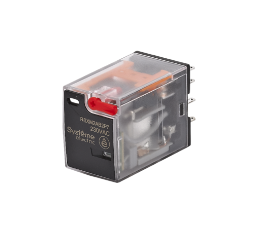 Реле 12A 2CO 230VAC тест кнопка LED  RSXM2AB2P7  SE