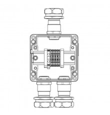 Взрывозащищенная клеммная коробка из алюминия TBE-A-12-(4xCBC.4-1xTEO.4)-2xKAEPM3MHK-26(A)-1xKAEPM3MHK-26(C)1Ex e IIC Т5 Gb / Ex tbIIIC T95°C Db IP66 