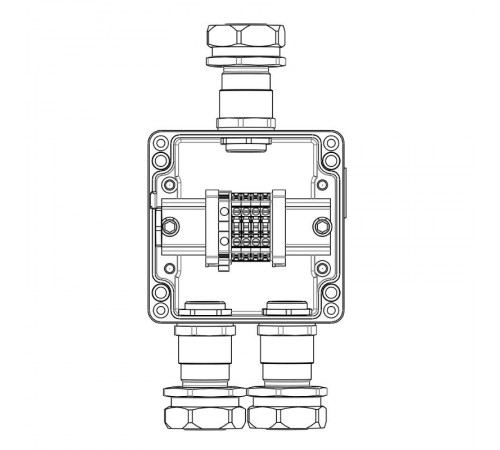 Взрывозащищенная клеммная коробка из полиэстера TBE-P-03-(4xCBC.4-1xTEO.4)-2xKAEPM3MHK-26(A)-1xKAEPM3MHK-26(C)1Ex e IIC Т5 Gb / Extb IIIC T95°C Db IP6