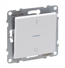 SUNO Выключатель двухполюсный 16АХ 250В с индикацией. Винтовые зажимы. Цвет "Белый"  721112  Legrand