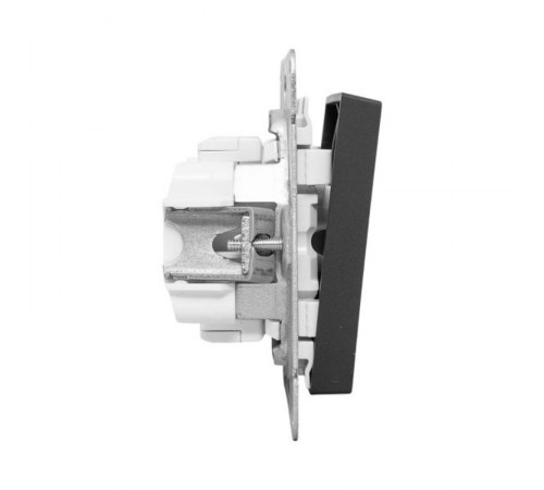 Механизм выключателя, двухклавишный, чёрный Эпика EKF  UP1-SWB-20  EKF