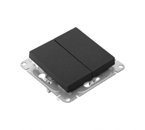 Механизм выключателя, двухклавишный, чёрный Эпика EKF  UP1-SWB-20  EKF