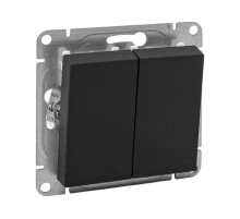 Механизм выключателя, двухклавишный, чёрный Эпика EKF  UP1-SWB-20  EKF