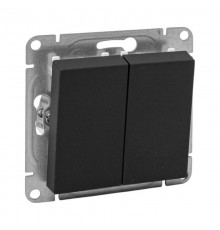 Механизм выключателя, двухклавишный, чёрный Эпика EKF  UP1-SWB-20  EKF