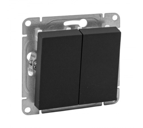Механизм выключателя, двухклавишный, чёрный Эпика EKF  UP1-SWB-20  EKF