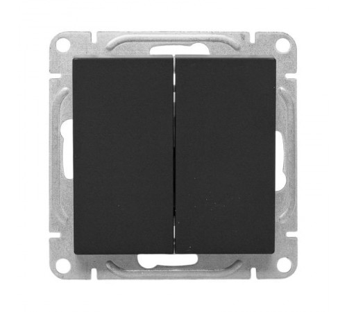 Механизм выключателя, двухклавишный, чёрный Эпика EKF  UP1-SWB-20  EKF