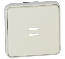 Plexo Белый Выключатель 1-клавишный кнопочный с подсв. НО-контакт IP55  069632  Legrand