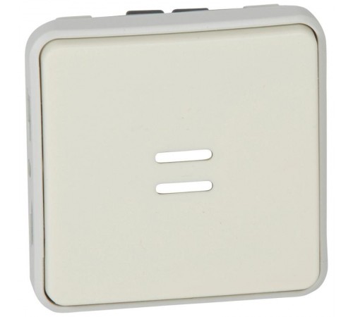 Plexo Белый Выключатель 1-клавишный кнопочный с подсв. НО-контакт IP55  069632  Legrand