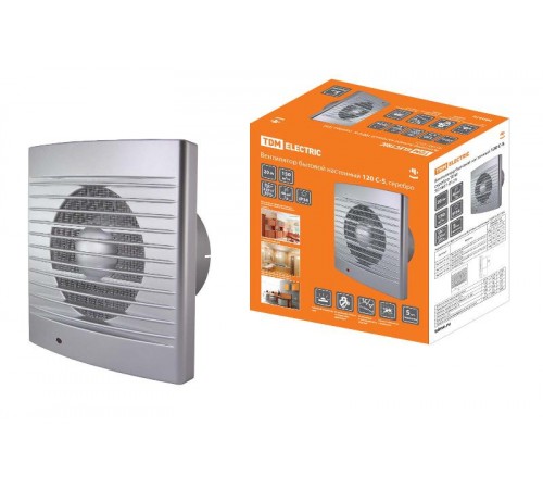 Вентилятор бытовой настенный 120 С-5, серебро  SQ1807-0123  TDM