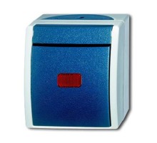 Переключатель 1-клавишный, контрольный, IP44, для открытого монтажа, серия ocean, цвет серый/сине-зелёный  1085-0-1636   2CKA001085A1636  ABB