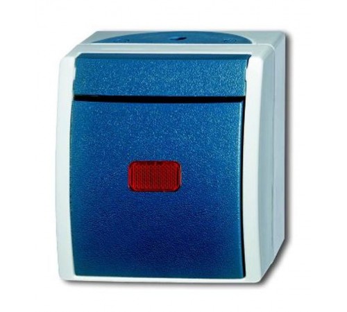 Переключатель 1-клавишный, контрольный, IP44, для открытого монтажа, серия ocean, цвет серый/сине-зелёный  1085-0-1636   2CKA001085A1636  ABB