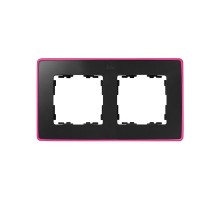 Simon 82 Рамка декоративная, 2 поста, Select, Neon, S82 Detail, графит-розовый  8201620-261  Simon