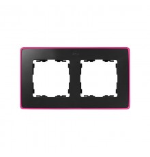 Simon 82 Рамка декоративная, 2 поста, Select, Neon, S82 Detail, графит-розовый  8201620-261  Simon