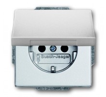 Розетка SCHUKO 16А 250В с крышкой, серия solo/future, цвет серебристо-алюминиевый  2018-0-1487   2CKA002018A1487  ABB