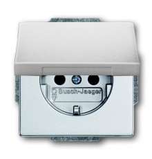 Розетка SCHUKO 16А 250В с крышкой, серия solo/future, цвет серебристо-алюминиевый  2018-0-1487   2CKA002018A1487  ABB