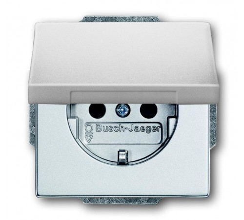 Розетка SCHUKO 16А 250В с крышкой, серия solo/future, цвет серебристо-алюминиевый  2018-0-1487   2CKA002018A1487  ABB