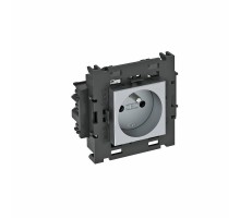 Розетка одинарная 0° Modul45connect франц. стандарт, 250 В, 16A (серебристый) (STD-F0C8 AL1)  6120612  OBO Bettermann