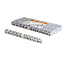 Шина "N" нулевая 6х9мм 22/1 (22 группы/крепеж по центру) никелированная  SQ0801-0310  TDM