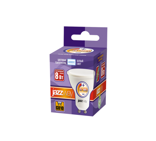 Лампа светодиодная PLED- DIM GU10 8w 4000K 560Lm  230/50  .5035928  Jazzway