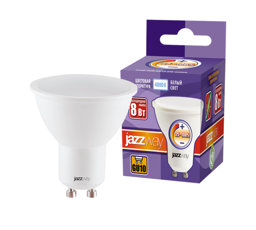 Лампа светодиодная PLED- DIM GU10 8w 4000K 560Lm  230/50  .5035928  Jazzway