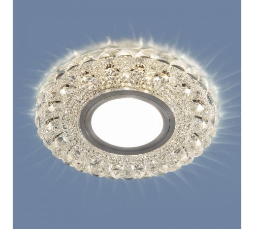 Светильник точечный встраиваемый 2236 MR16 CL прозрачный с подсветкой  a045462  Elektrostandard