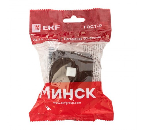 Розетка RJ-45 1-местная ОП Минск, 1А, 120В, тёмное дерево EKF  EGK01-035-40  EKF