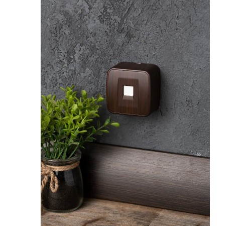 Розетка RJ-45 1-местная ОП Минск, 1А, 120В, тёмное дерево EKF  EGK01-035-40  EKF