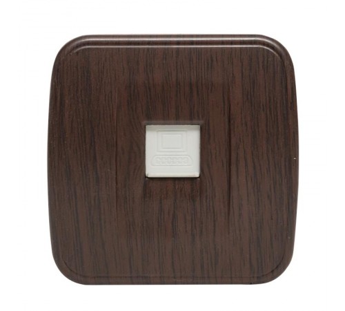 Розетка RJ-45 1-местная ОП Минск, 1А, 120В, тёмное дерево EKF  EGK01-035-40  EKF