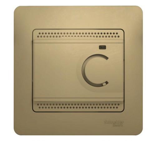 Glossa Титан Термостат электронный теплого пола с датчиком, 10A (в сборе с рамкой)  GSL000438  SE