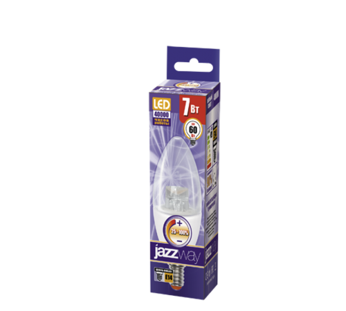 Лампа светодиодная LED 7Вт E14 220В 4000К PLED- DIM C37 CLEAR свеча  1035370  Jazzway
